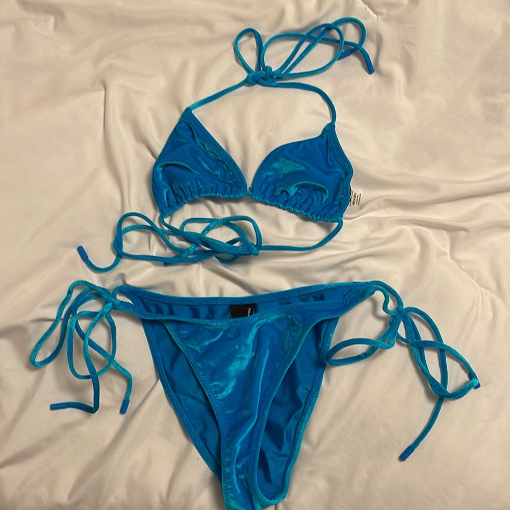 Blue velvet triangl bikini